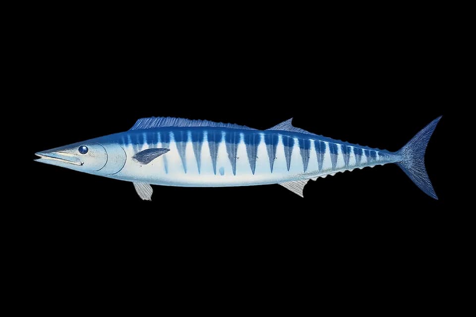 Illustration of a wahoo (Acanthocybium solandri)